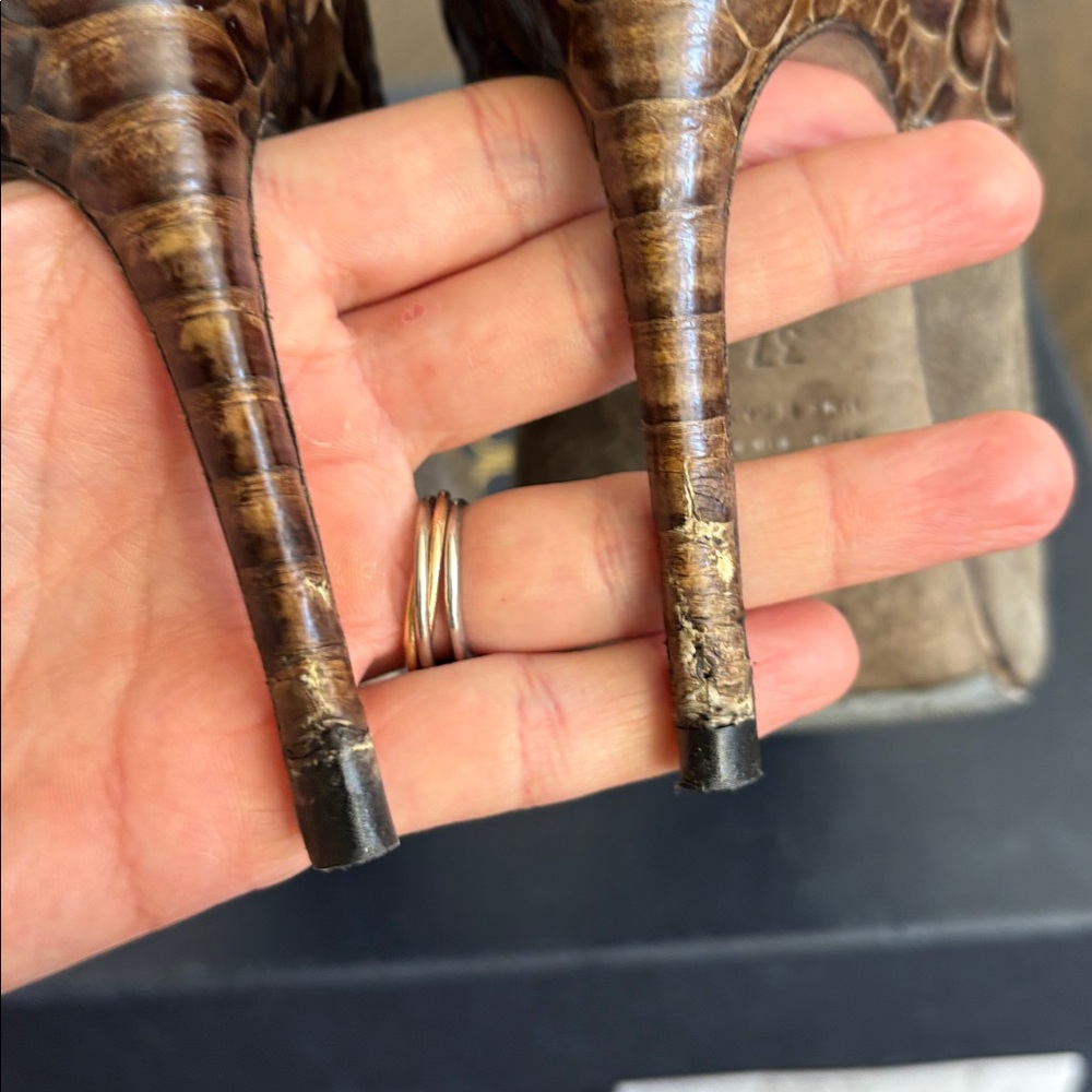 Sergio Rossi Suede and Python ankle boots, size 37 - Picture 7 of 11